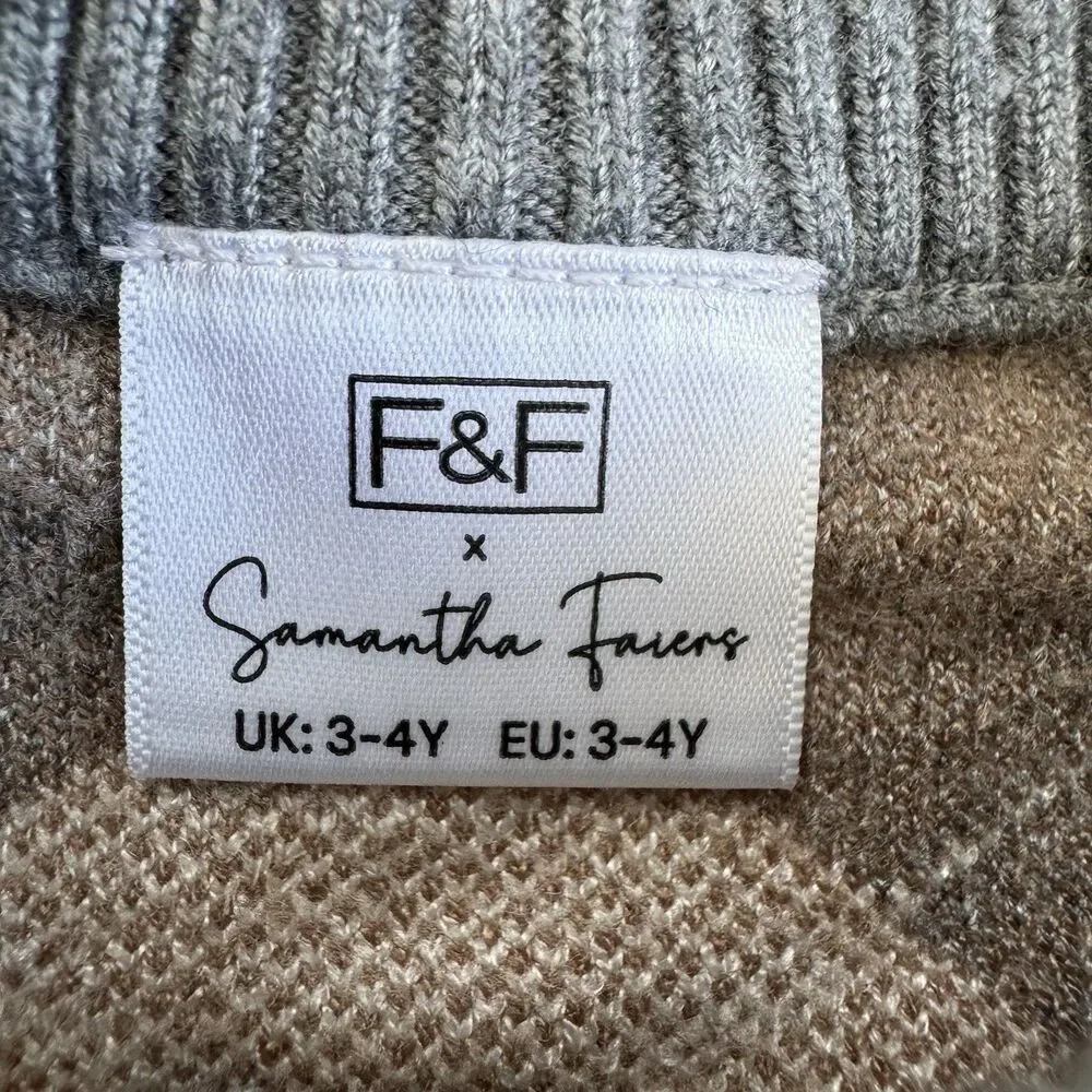 F&F x Samantha Faiers Argyle Cardigan and Skirt 2-Piece‎ Set 3-4 Years, new